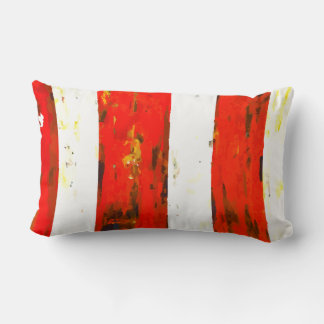 Modern Abstract Red, White and Blue Flag-like Lumbar Pillow