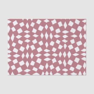 Modern Abstract Retro Rose Gold Chequered Pattern Tissue Paper
