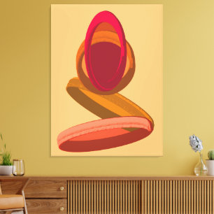 Modern Abstract Ring Harmony and Calm Canvas Print