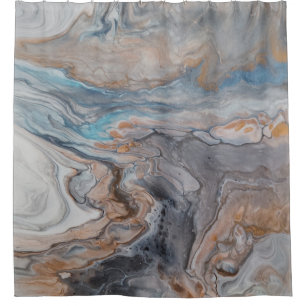 Modern abstract river blue bronze cream