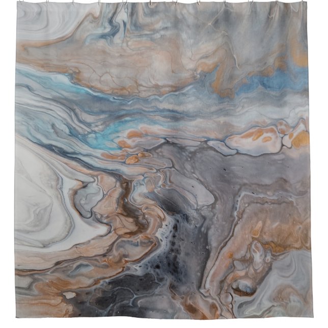 Modern abstract river blue bronze cream (Front)