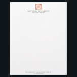 Modern Abstract Rose Gold Floral Logo Wellness Letterhead<br><div class="desc">Coordinates with the Modern Abstract Rose Gold Floral Logo Wellness Business Card Template by 1201AM. A modern, abstract floral motif is centred on a square of faux rose gold for a unique logo on this personalized letterhead. Created to represent harmony and balance, this design can work for a variety of...</div>