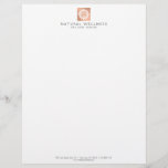 Modern Abstract Rose Gold Floral Logo Wellness Letterhead<br><div class="desc">Coordinates with the Modern Abstract Rose Gold Floral Logo Wellness Business Card Template by 1201AM. A modern, abstract floral motif is centred on a square of faux rose gold for a unique logo on this personalized letterhead. Created to represent harmony and balance, this design can work for a variety of...</div>