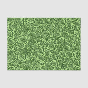 Modern Abstract Rose Pattern, Lime Green Tissue Paper