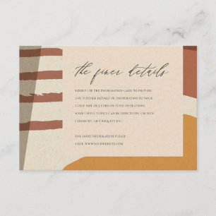 MODERN ABSTRACT RUST ARTISTIC WEDDING INFORMATION ENCLOSURE CARD