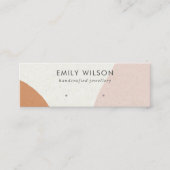 Modern Abstract Rust Blush Art Earring Display Mini Business Card (Front)