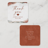 Modern Abstract Rust Orange Fall Wedding Thank You