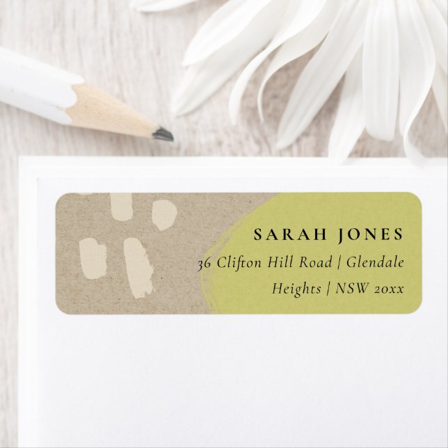 MODERN ABSTRACT RUSTIC LIME GREEN KRAFT ADDRESS (Insitu)