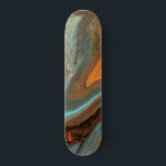 Modern Abstract Rustic Liquid Marble Paint Skateboard<br><div class="desc">This modern design features a rustic liquid marble pain in orange,  teal and brown tones #marble #liquidart #orange #teal #brown #rustic #masculine #giftsforguys #giftsforhim #giftsforher #feminine #girly #customgifts #skate #skateboards #skateboarding #outdoor #sports #sportsequipment #fun #fashion #customdesign  #custom #christmas #birthday #holidays</div>