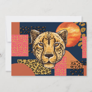 Modern Abstract Safari Cheetah Invitation