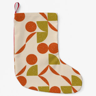 Modern abstract seamless geometric pattern with se small christmas stocking