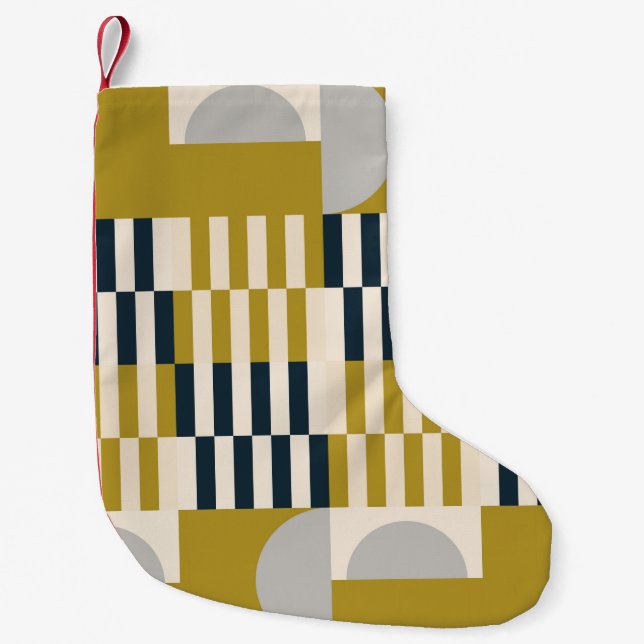 Modern abstract seamless geometric pattern with se small christmas stocking (Front)