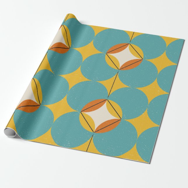 Modern abstract seamless geometric pattern with se wrapping paper (Unrolled)