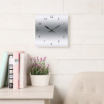 Modern abstract shades of silver and grey colours square wall clock<br><div class="desc">Modern abstract shades of silver and grey colours clock.</div>