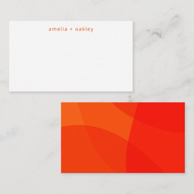 Modern Abstract Shape Orange Custom Gift Enclosure Card (Front/Back)