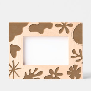 Modern Abstract Shapes And Floral Pattern Etched Frames