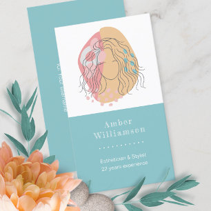 Modern Abstract Shapes Boho Orange Pink Woman Chic Business Card