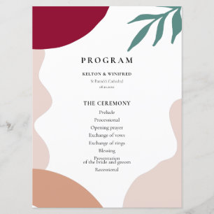 Modern abstract shapes contemporary wedding program
