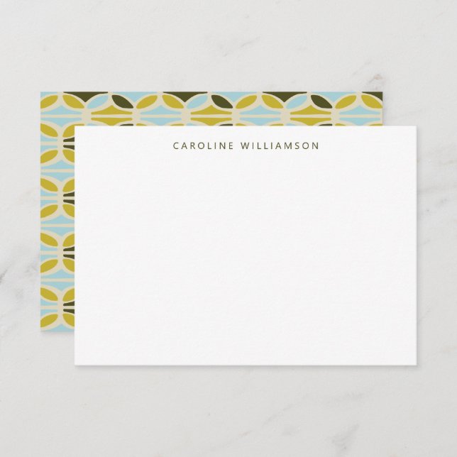 Modern Abstract Shapes Green Blue Custom Name Card (Front/Back)