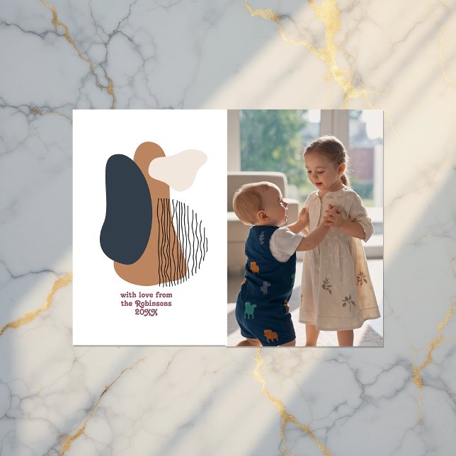 Modern Abstract Shapes Holiday Photo (Modern Abstract Shapes Holiday Photo Card)