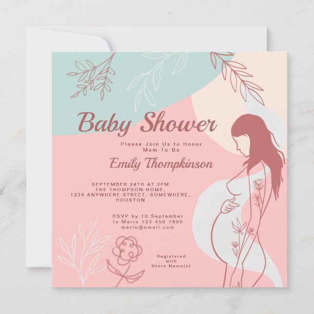 Modern Abstract Shapes Mom To Be Baby Shower Invitation (Front)