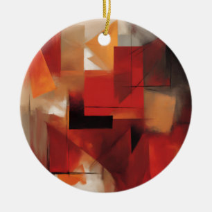 Modern Abstract Shapes Painting Colourful Art Ceramic Ornament