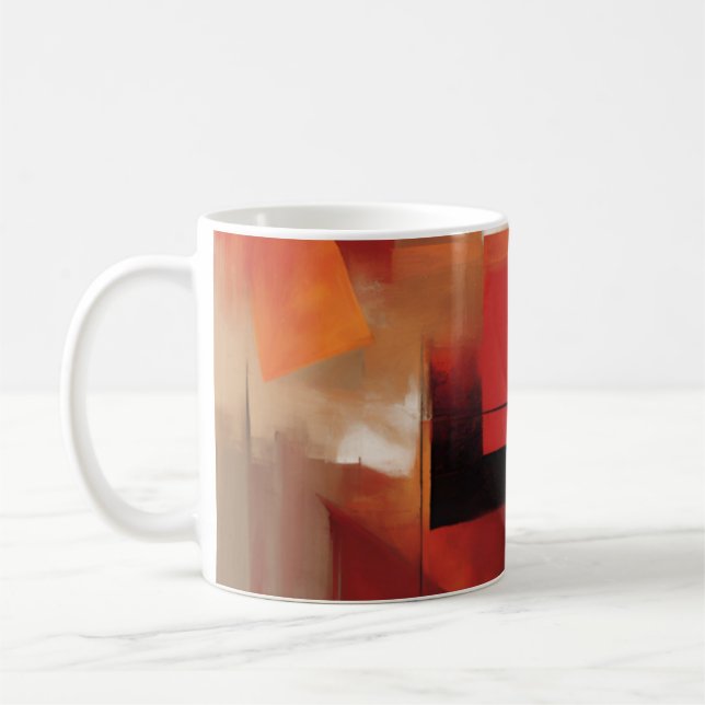 Modern Abstract Shapes Painting Colourful Art Coffee Mug (Left)