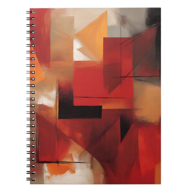 Modern Abstract Shapes Painting Colourful Art Notebook (Front)