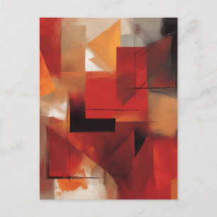 Modern Abstract Shapes Painting Colourful Art Postcard
