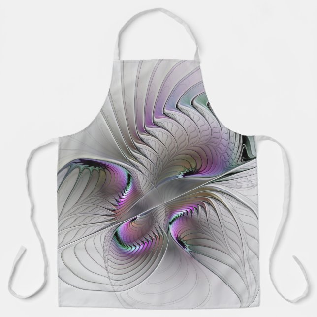 Modern Abstract Shy Fantasy Figure Fractal Art Apron (Front)