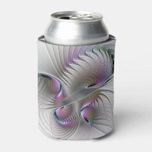 Modern Abstract Shy Fantasy Figure Fractal Art Can Cooler