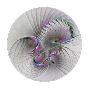 Modern Abstract Shy Fantasy Figure Fractal Art Cutting Board