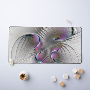 Modern Abstract Shy Fantasy Figure Fractal Art Desk Mat