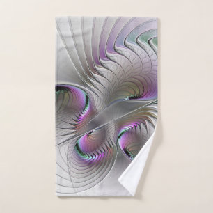 Modern Abstract Shy Fantasy Figure Fractal Art Hand Towel