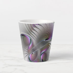 Modern Abstract Shy Fantasy Figure Fractal Art Latte Mug