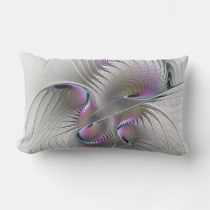Modern Abstract Shy Fantasy Figure Fractal Art Lumbar Pillow