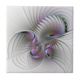Modern Abstract Shy Fantasy Figure Fractal Art Tile