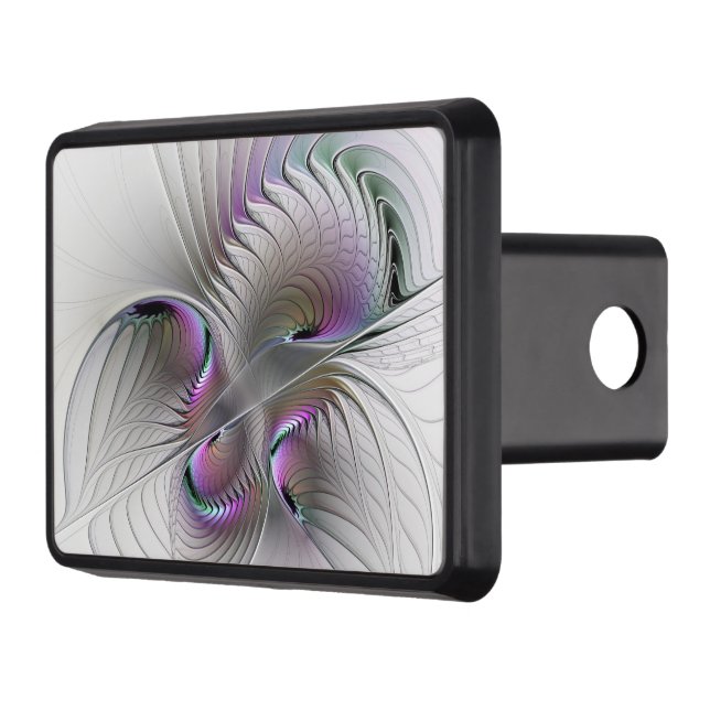 Modern Abstract Shy Fantasy Figure Fractal Art Trailer Hitch Cover (Left)
