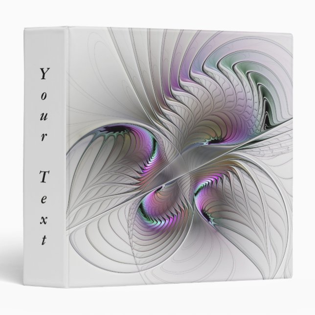 Modern Abstract Shy Fantasy Figure Fractal Text Binder (Front/Spine)