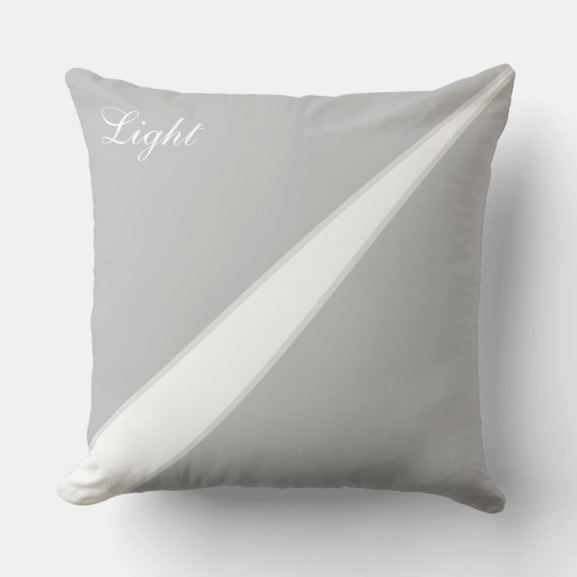 Modern Abstract Silver Grey and White Throw Pillow (Front)
