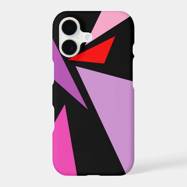 Modern Abstract Simple Geometric Red pink Black (Back)