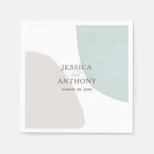 Modern Abstract Simple Shapes Wedding Napkin