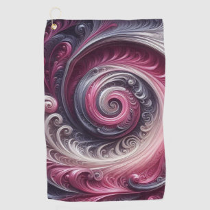 Modern Abstract Simple Swirling Pink and Purple Golf Towel