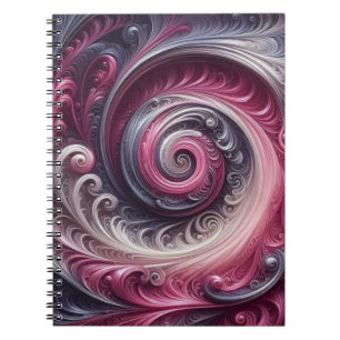 Modern Abstract Simple Swirling Pink and Purple Notebook