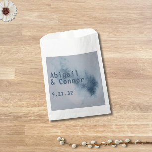 Modern Abstract Slate Blue Grey Mist Watercolor Favour Bag