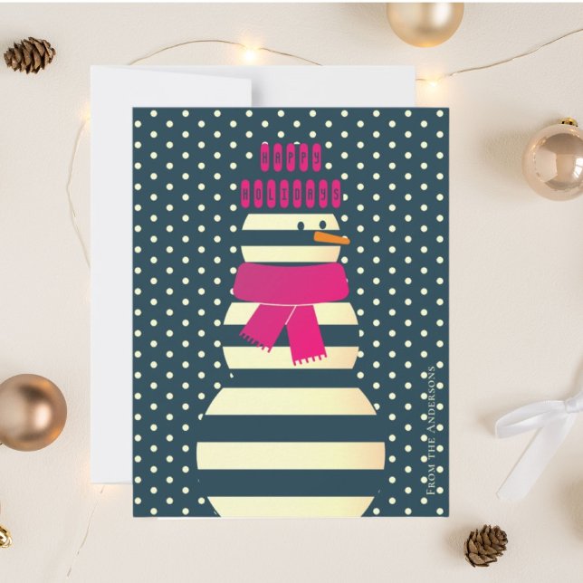 Modern abstract snowman illustration christmas  holiday card (Creator Uploaded)