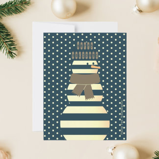 Modern abstract snowman illustration christmas holiday card