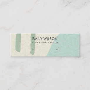 MODERN ABSTRACT SOFT AQUA BLUE ART STUD DISPLAY MINI BUSINESS CARD