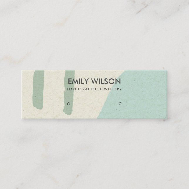MODERN ABSTRACT SOFT AQUA BLUE ART STUD DISPLAY MINI BUSINESS CARD (Front)