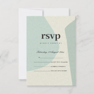MODERN ABSTRACT SOFT AQUA BLUE ARTISTIC RSVP